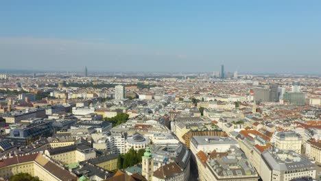 aerial pullback above austria's capital city, vienna. summer