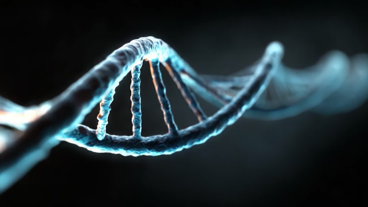 Esplorando la complessa struttura del DNA: una straordinaria visualizzazione del progetto genetico che plasma tutti gli organismi viventi e guida i processi biologici.