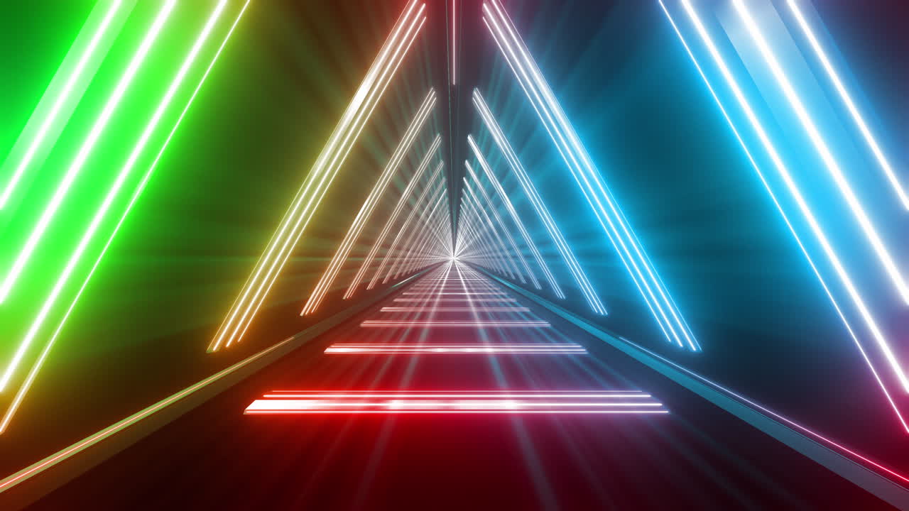 túnel de triángulo de neón