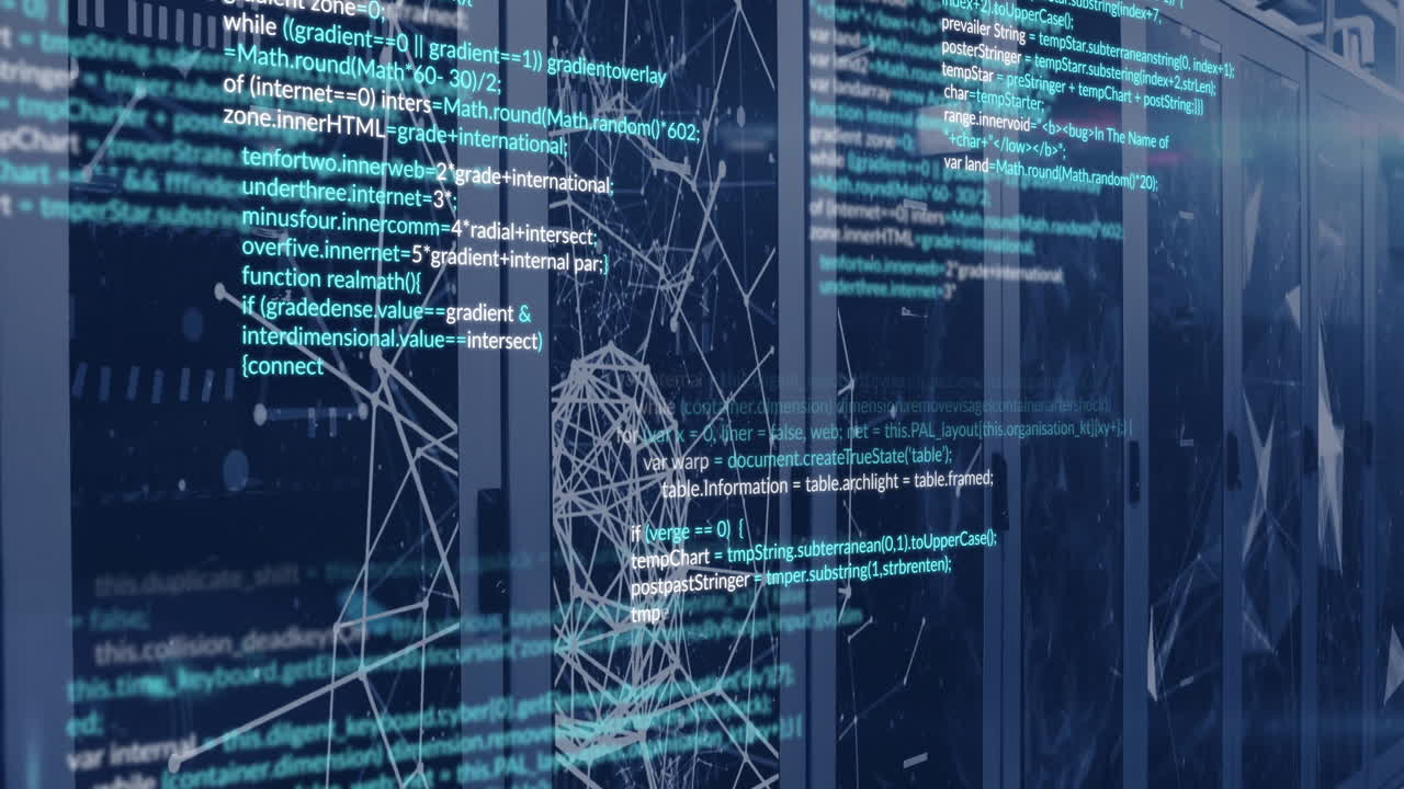 Animation of data processing over server room