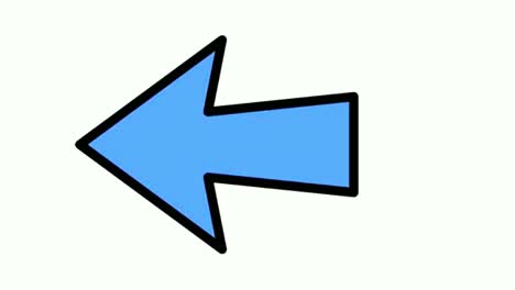 animación símbolo de la flecha azul sobre fondo blanco