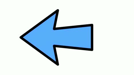 animation blue arrow sign symbol on white background