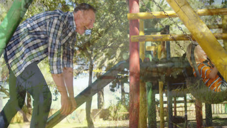 father and son in a playground