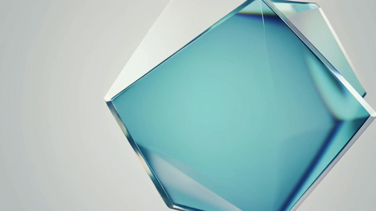 Abstract Rotating Geometric Glass Crystal Shape