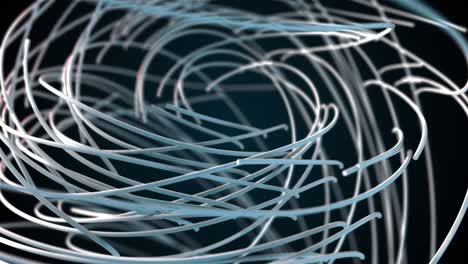 plexo de splines aleatorios, generado por computadora. renderización 3d del fondo técnico
