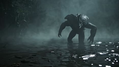 swamp monster in the fog