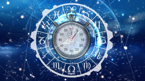 signos del zodiaco y cronómetro
