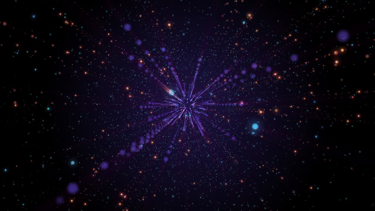 Technology Loop line futuristic speed of light explosion in galaxy motion background.