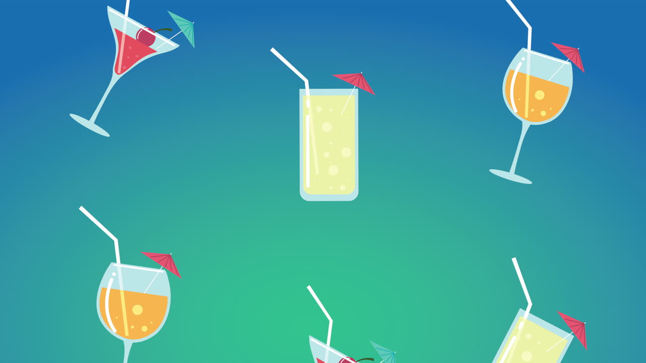 테일 패턴과 함께 여름 시간 애니메이션