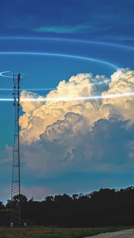 telecommunication tower under a dramatic sky