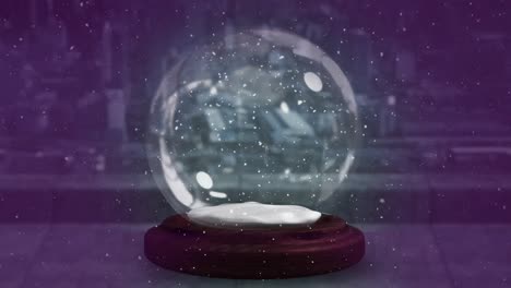 animation of snow falling over snow ball