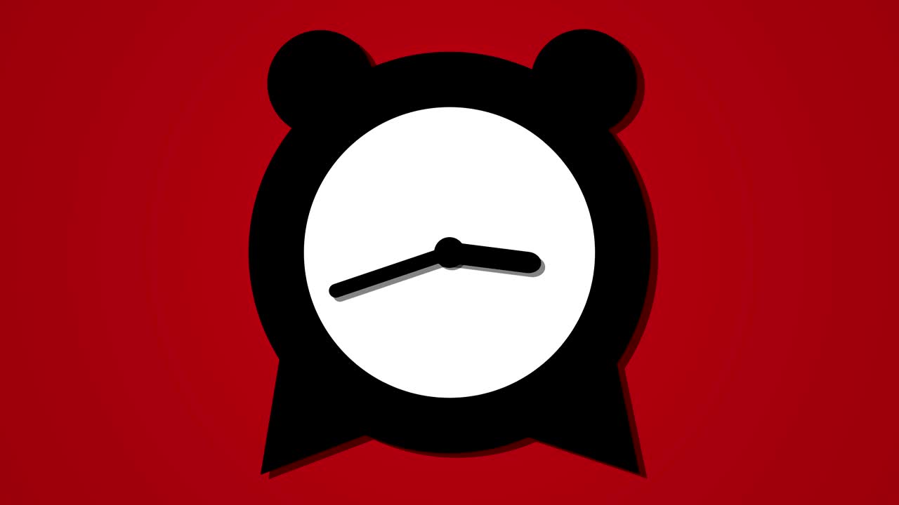 alarm clock ticking down animation loop graphic resource background red