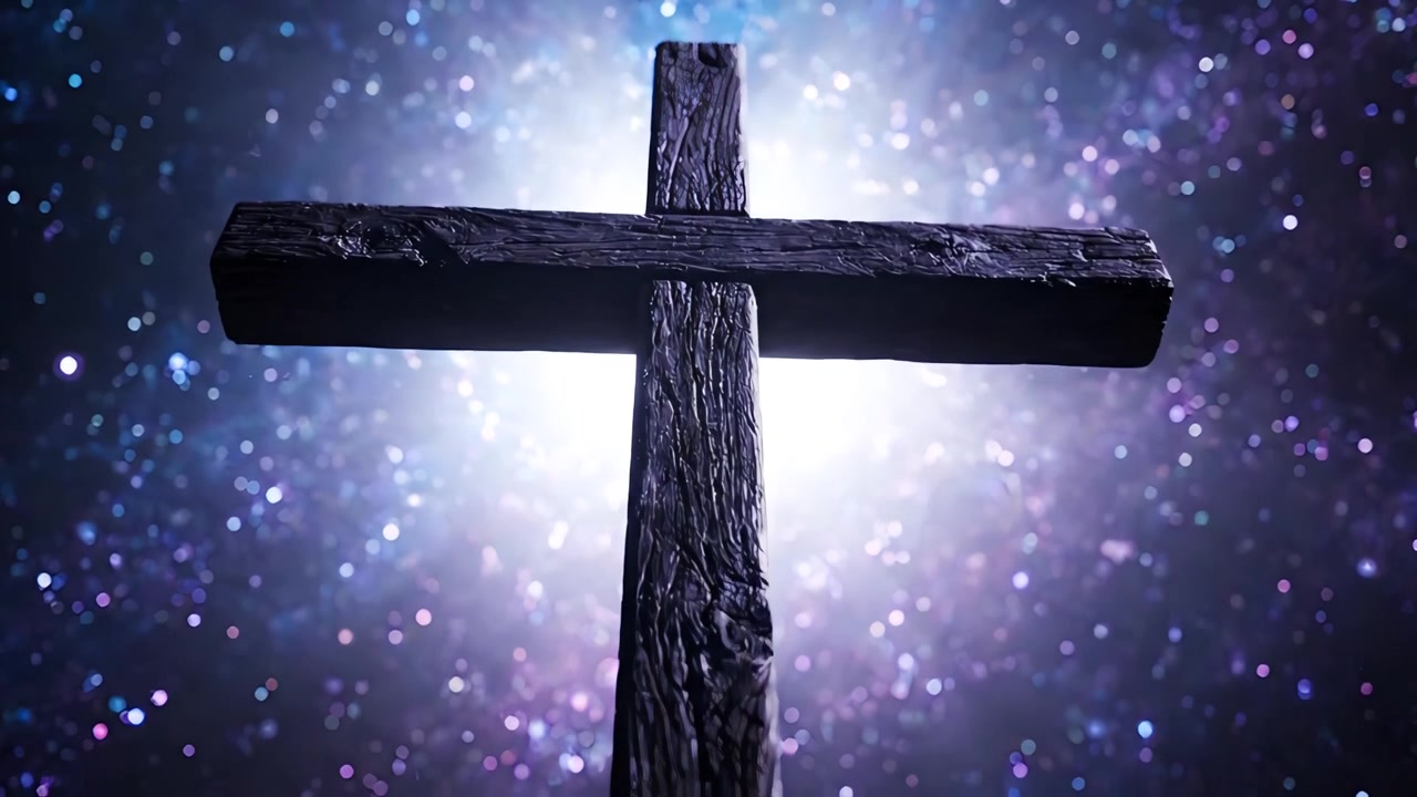 Christian Cross Heavenly Light Worship Background 4K