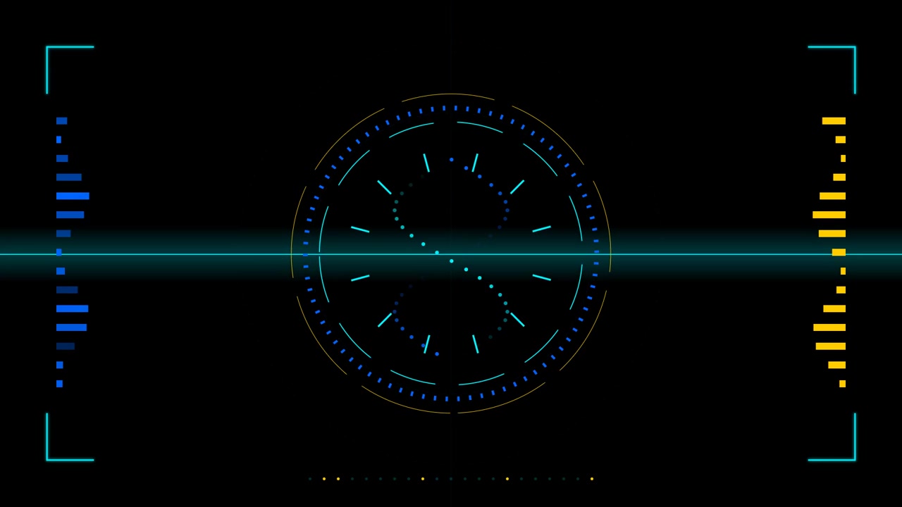 Futuristisk digitalt HUD-interface med roterende DNA-helix-animation