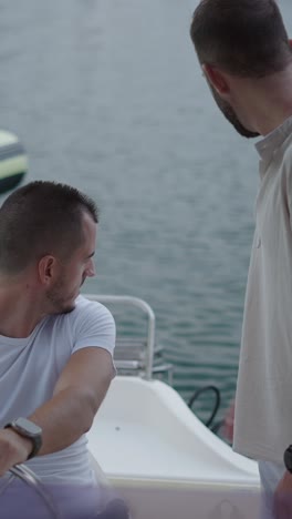 Two men on a boat