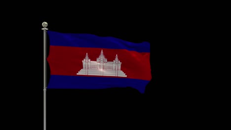 camboya varias banderas ondeando la bandera nacional en el poste, la bandera de la mesa