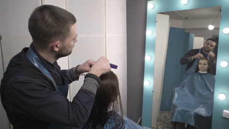 proceso de corte de cabello