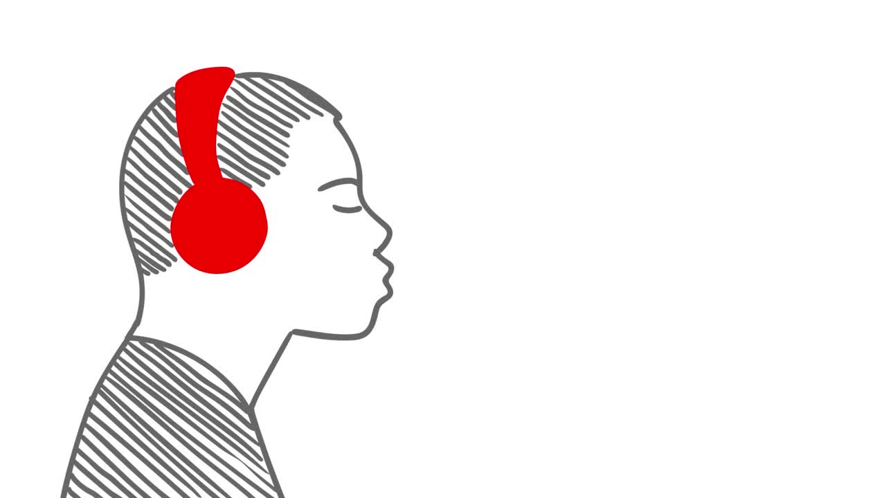 African American in headphones