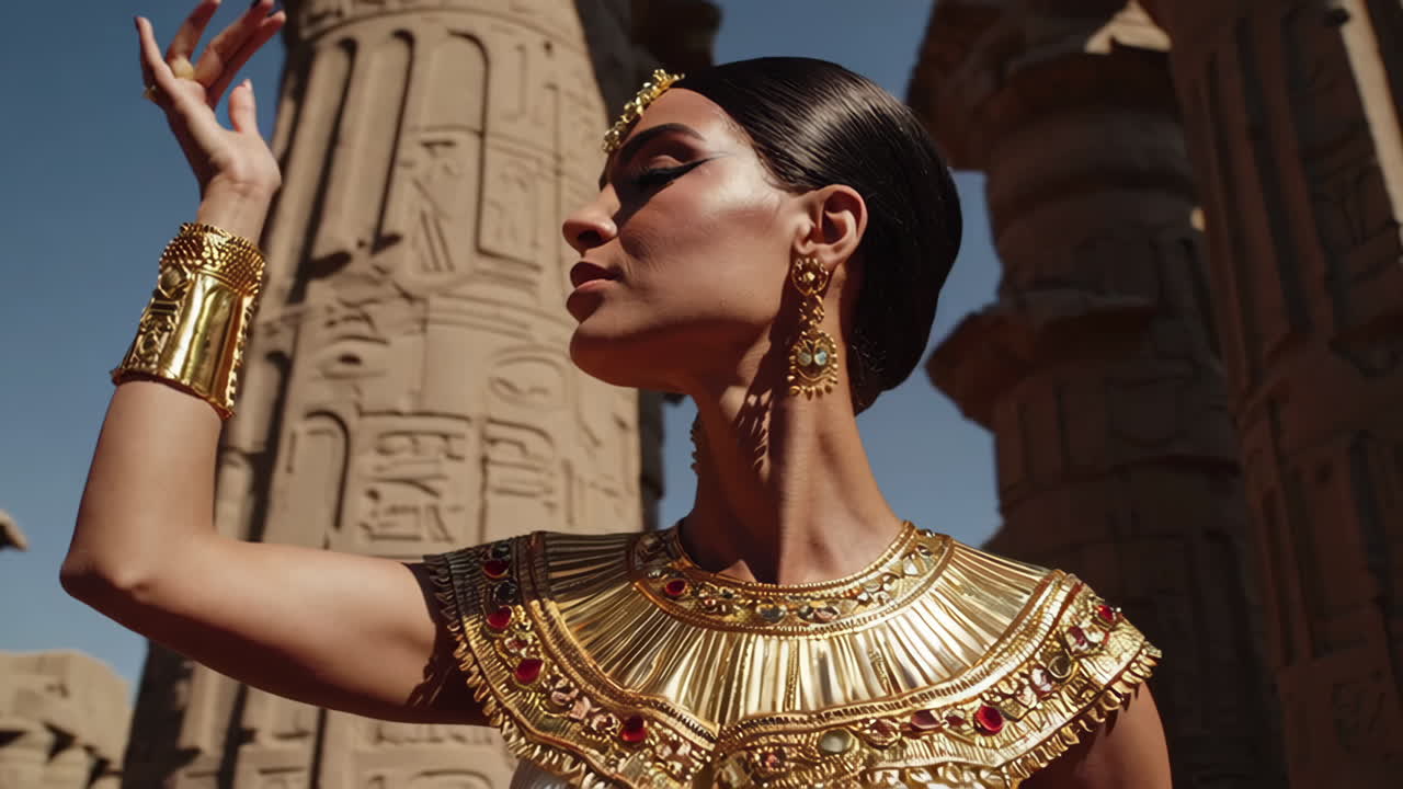 Egyptian Queen in Ancient Temple