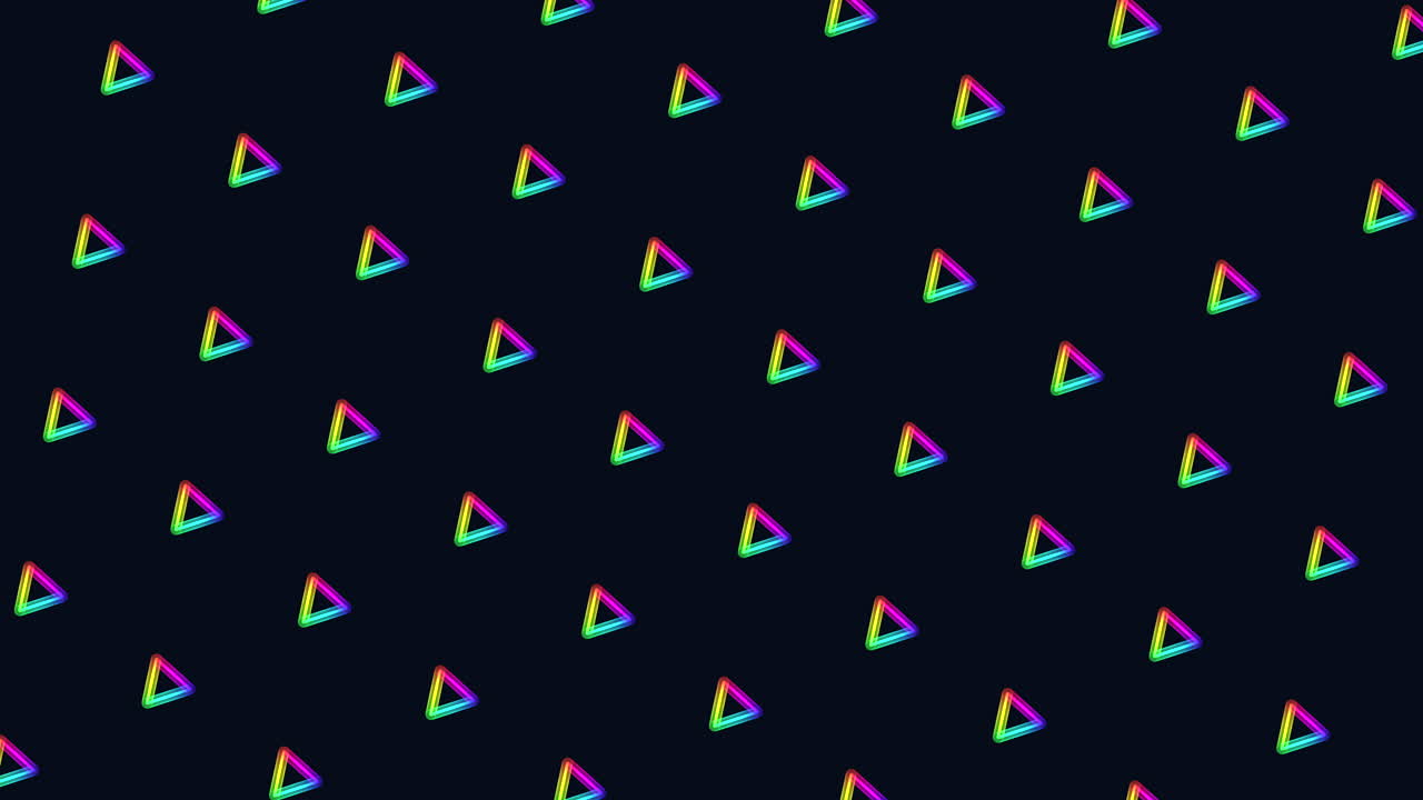 patrón de triángulos del arco iris en el espacio oscuro