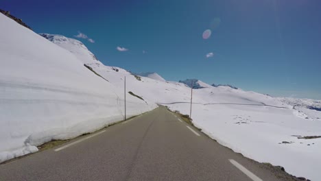 driving a car on a road in norway