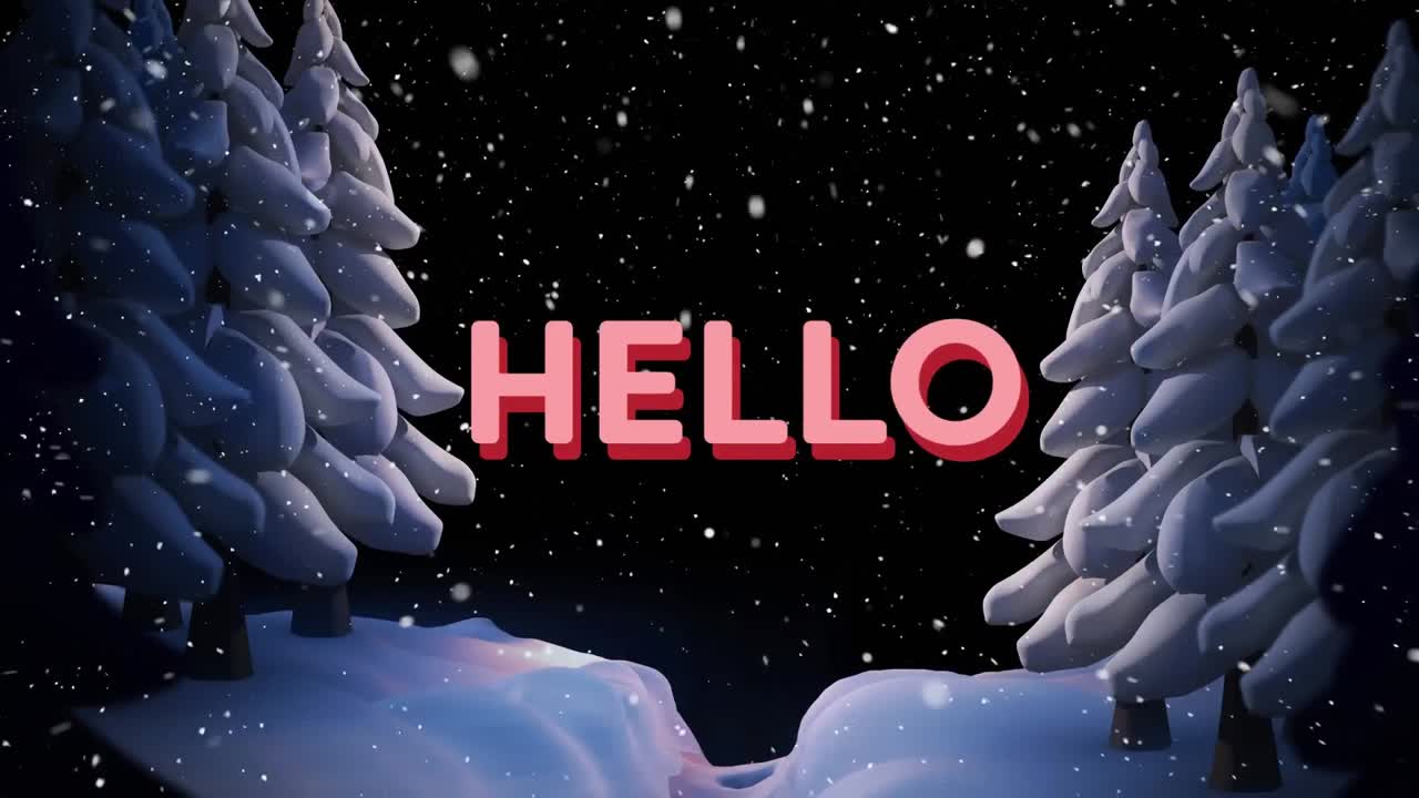 겨울 밤 숲 풍경 위에 내리는 눈 위에 안하세요의 애니메이션