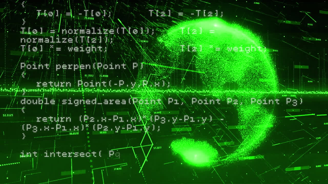 연결 및 데이터 처리와 함께 지구의 애니메이션