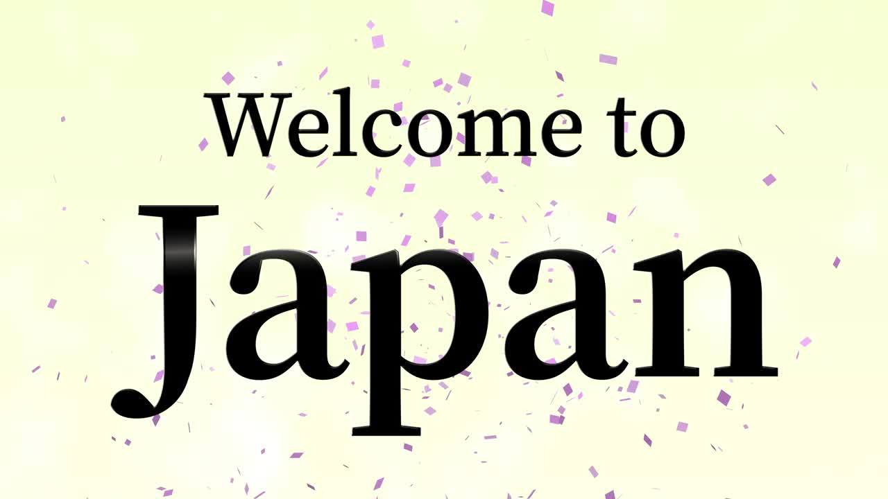 일본에 오신 것을 환영합니다 문자 애니메이션 모션 그래픽