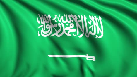 flag of saudi arabia with fabric structure in the wind (loopable)