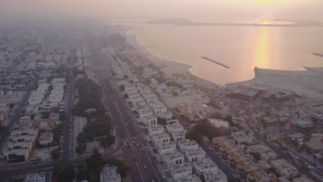 vista aérea del atardecer de dubái