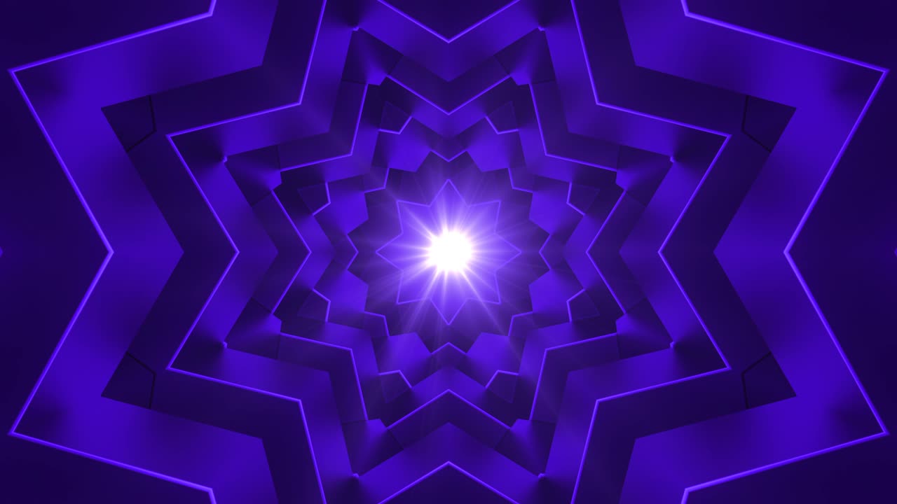 estrella púrpura vídeo de bucle de fondo caleidoscópico