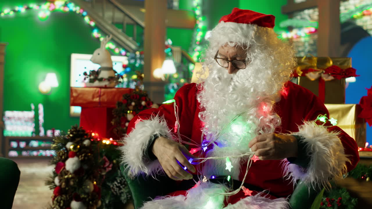 산타클로스가 크리스마스를 장식하는 것