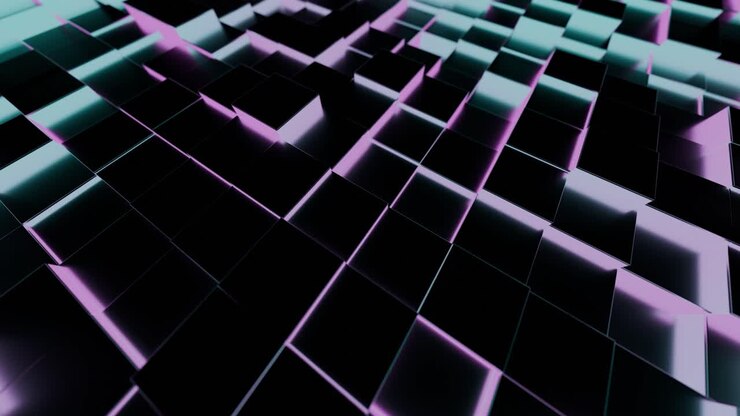 Abstrakter geometrischer Hintergrund mit Neonlichtern
