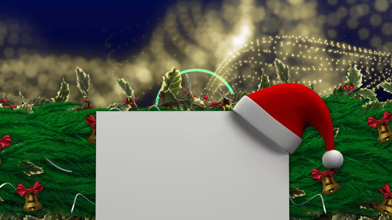 animación de formas sobre la rama de un abeto.