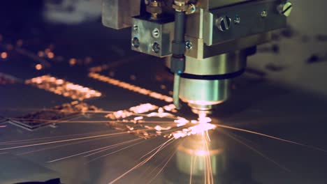 cnc laser cutting of metal, modern industrial technology.