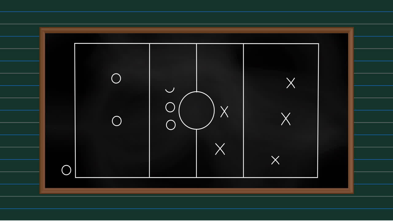 녹색 바탕에 스포츠 게임 전략의 애니메이션