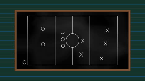 animation of sports game strategy on green background