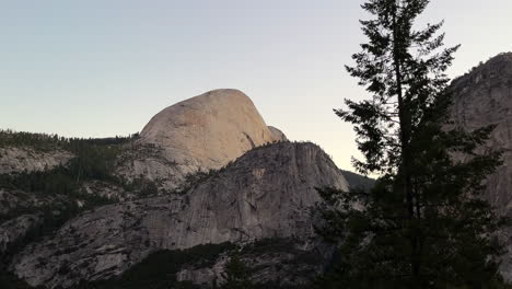 panning view of the trail behind half dome in yosemite national park