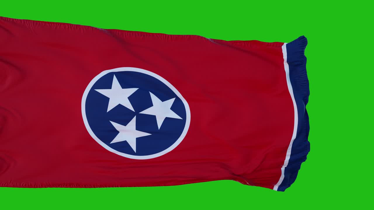 bandera de tennessee en pantalla verde. perfecto para su propio fondo usando pantalla verde. renderización 3d