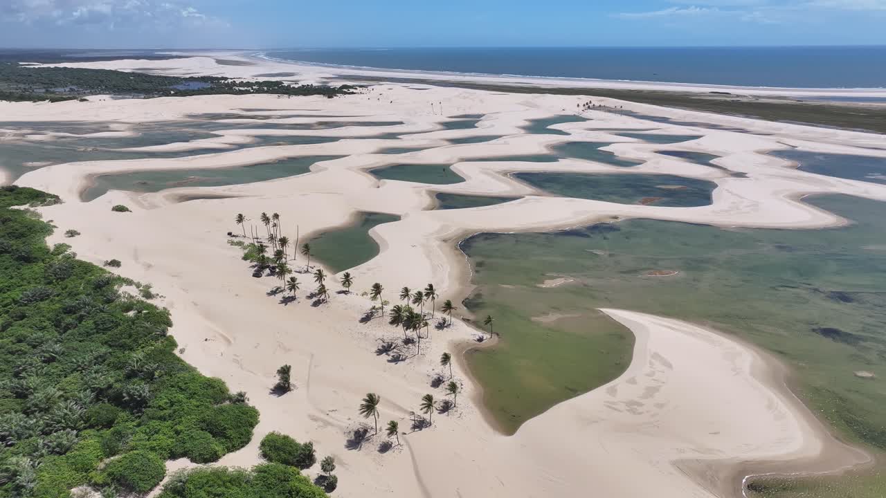 Small Sheets At Tutoia In Maranhao Brazil. Freshwater Lakes Landscape. Sand Dunes Mountains. Small Sheets At Tutoia. Tourism Travel. Nature Scene. Beach Background. Brazil Northeast