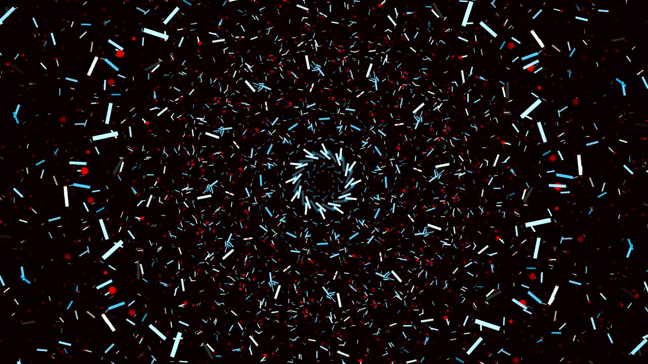 Blue and white stripes and red circles move