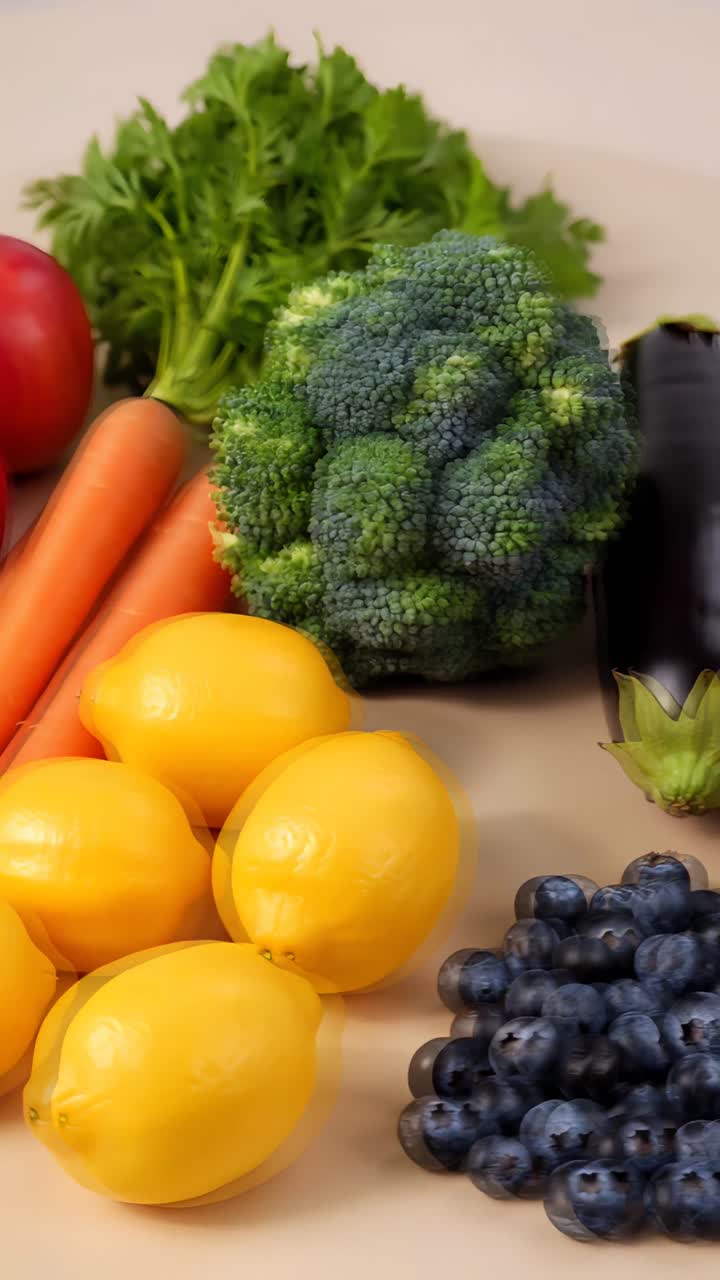 Frutta e verdura fresca biologica 4K.