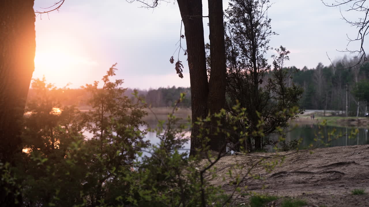 숲속을 달리는 커플