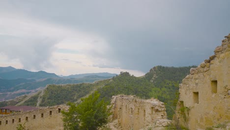 ruined castle in mountains