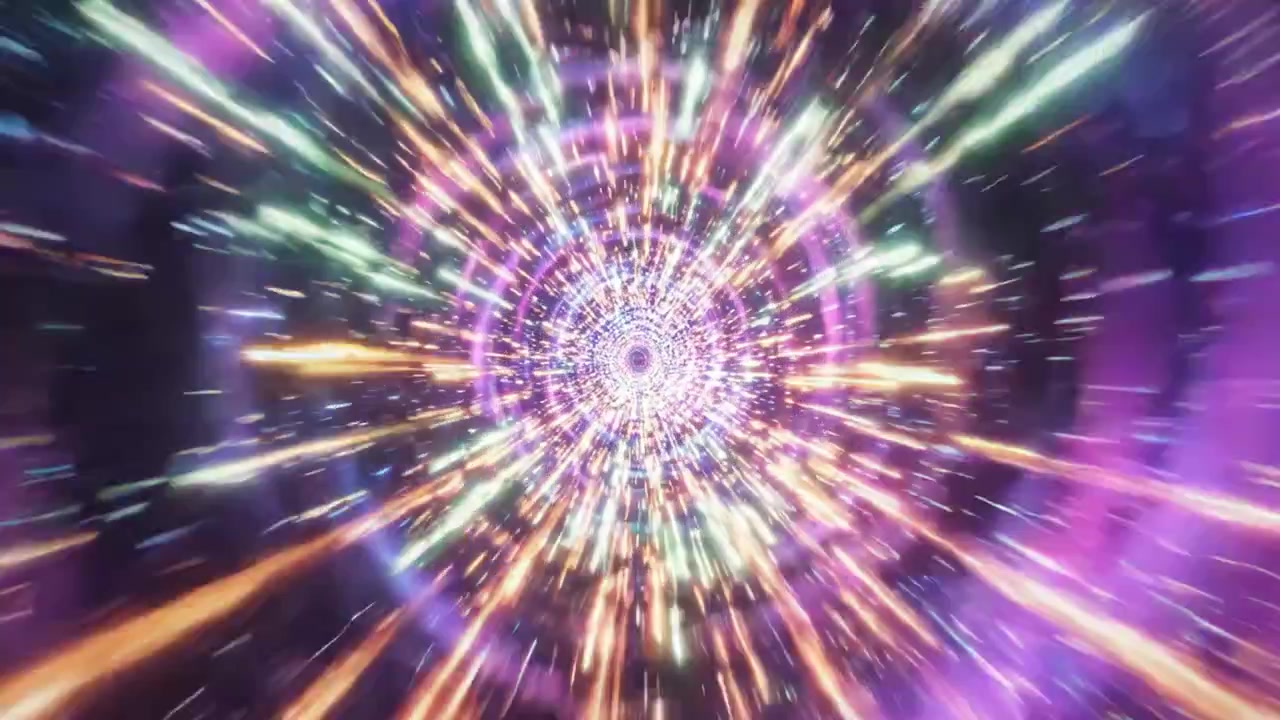 A Stunning Visual Journey Through a Hypnotic Spiral of Vibrant Colors and Shimmering Lights, Capturing the Essence of Cosmic Energy and Infinite Motion