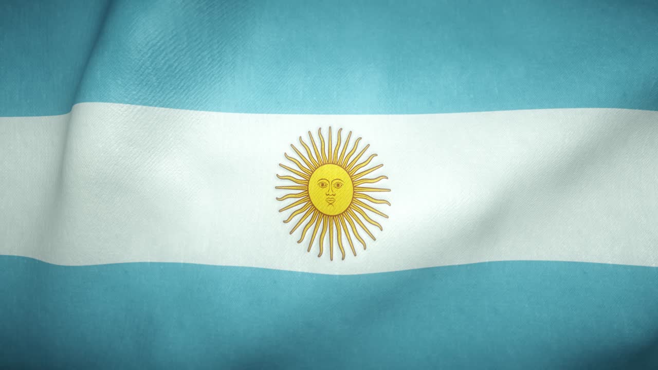 바람에 흔들리는 아르헨티나 국기