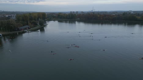 Malta-Lake-Poznań-Poznan-Poland-Kayaks-Kayak-Kajak-Drone-Shot-Ujęcie-z-drona