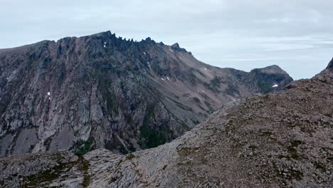 rocky landscape of mountain range from salberget hill in norway