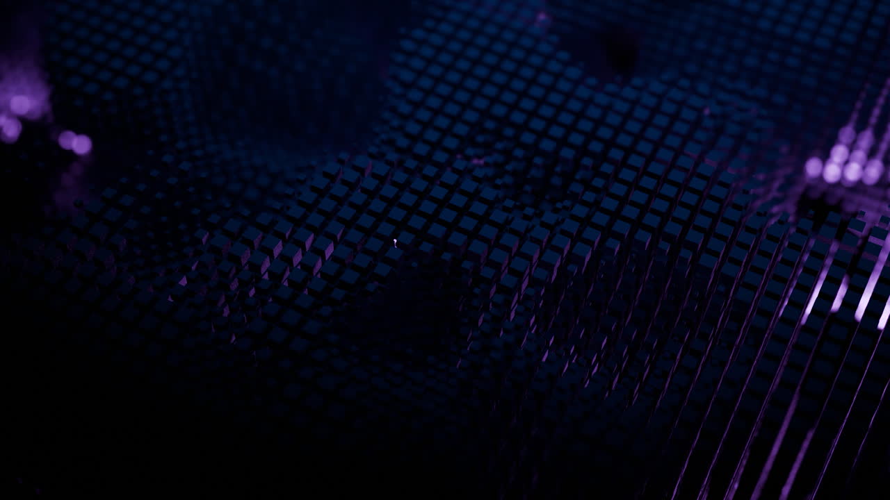 Abstract Purple Glowing Grid Pattern
