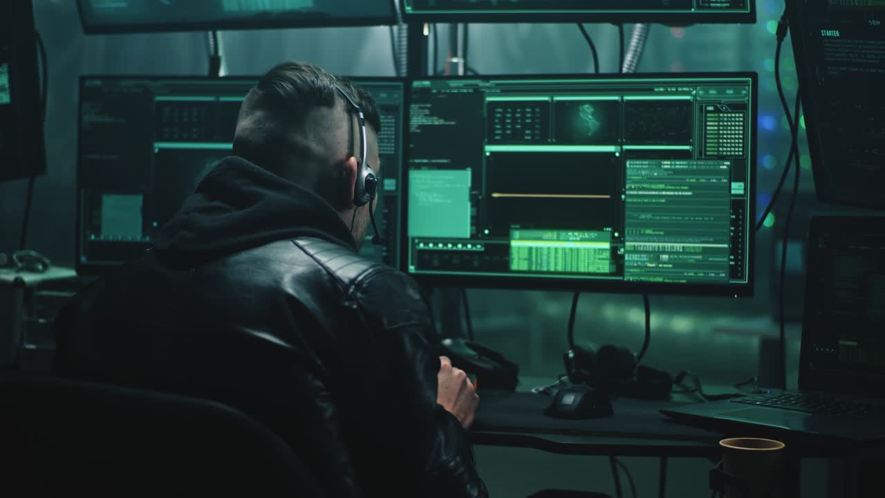 hombre de fraude hablando con la víctima